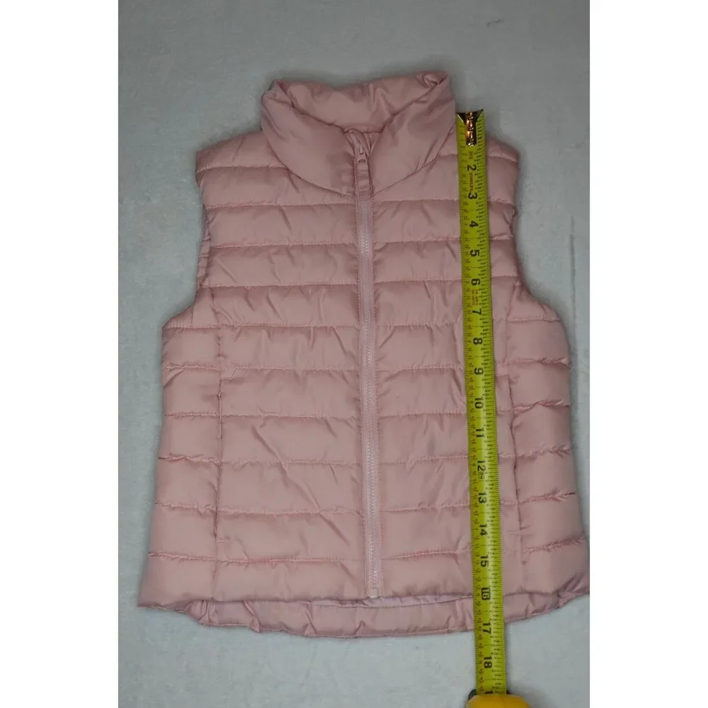 Old Navy Girls Active Puffer Vest Youth S 6-7 Pink Lightweight Full Zip